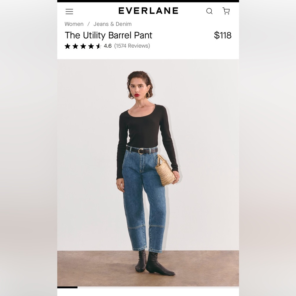 Everlane Utility Barrel Jeans Pant 26